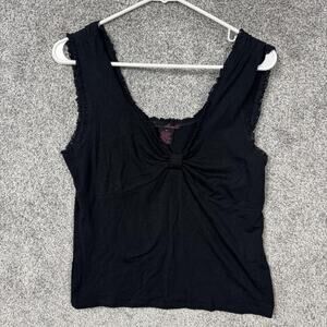 Y2K Tank Top Medium Ruched Gathered Bust Layering Dark Romantic Boho Femme Goth